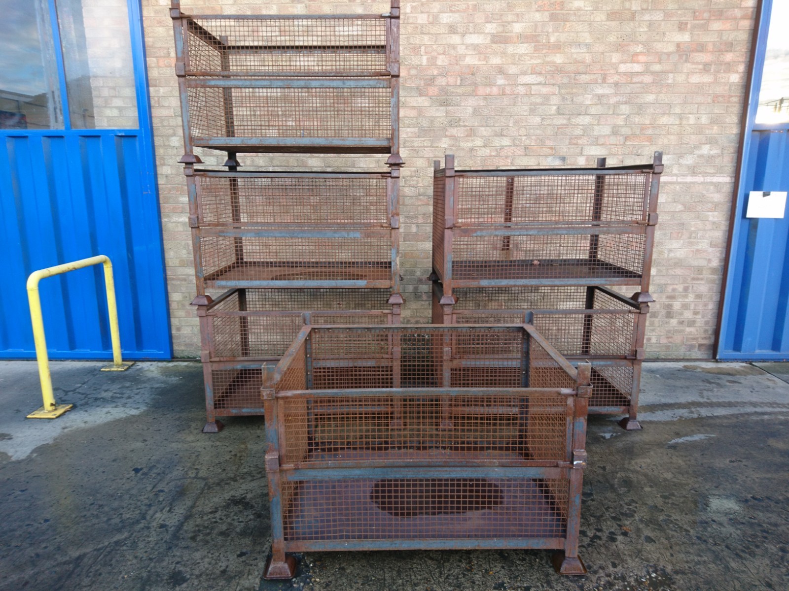 6 x Stillages Storage Warehouse Stacking Steel Cage Wire Mesh. Workshop